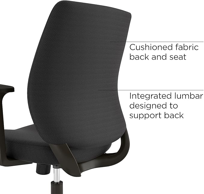 Staples Ergonomic Task Chair, Fabric, Black