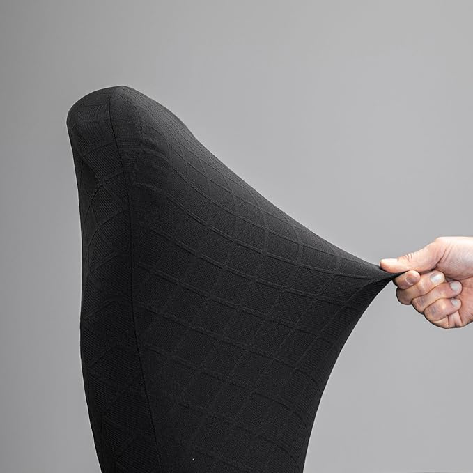 Melaluxe Office Chair Cover with Armrest Covers， Universal Stretch Desk Chair Cover, Computer Chair Slipcovers (Size: L) - Black