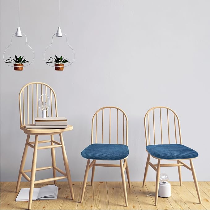 Blue Foam Seat Cushions Kitchen Chairs Pads for Dining Chairs Non Slip Office Seat Cushions Washable U Shaped Soft Thick Large Metal Wooden Chair Cushions,17" x 15"