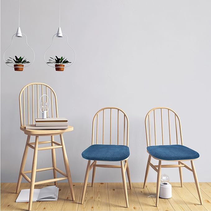 Blue Foam Seat Cushions Kitchen Chairs Pads for Dining Chairs 6 Pack Non Slip Patio Seat Cushions Washable U Shaped Soft Thick Large Metal Wooden Chair Cushions,17" x 15"