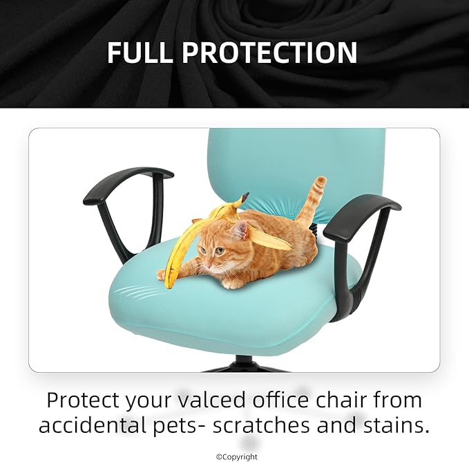 DIVA EN CAMINO DEC Stretchable Desk Office Chair Seat Covers - Universal Stretch Computer Chair Slipcover - 180GSM Washable Rotating Backrest Coverings & Cushion Protectors for Dogs, Cats, Pets