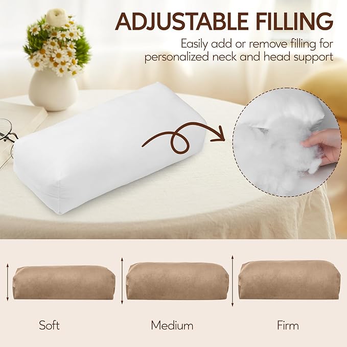 Neck Pillow for Recliner Chair, 14" Adjustable Recliner Pillow for Headrest, Soft Velvet Weighted Back Non-Slip Head Pillow for Recliner, Couch, Chair, Sofa