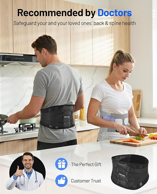 Back Brace for Men, Support Brace for Lower Back Pain Relief, Adjustable Lumbar Support Belt with Lumbar Pad, Ergonomic Breathable Immediate Relief Brace for Herniated Disc Sciatica Scoliosis, L