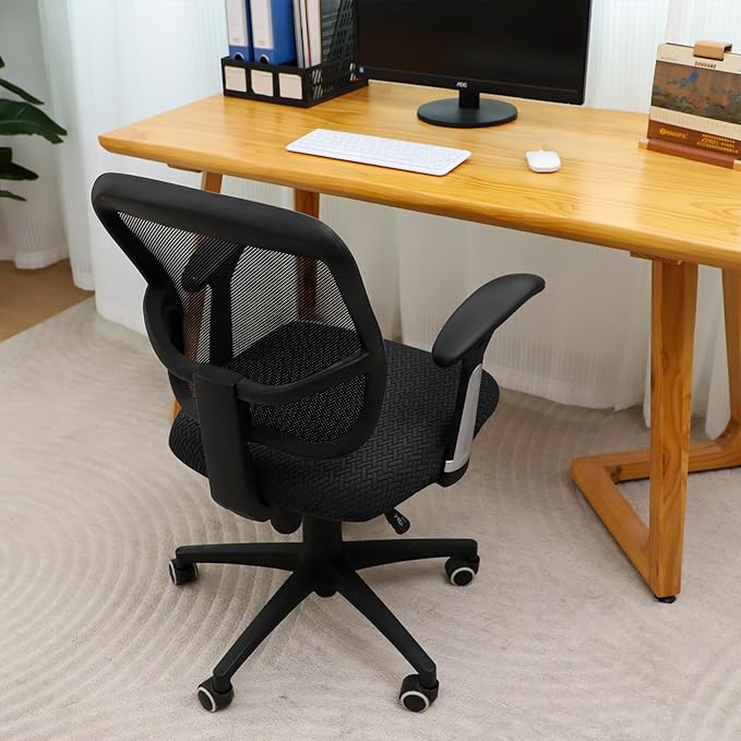 FORCHEER Waterproof Office Chair Seat Cover 20x20 1 Piece Strechable Jacquard Mesh Office Chair Seat Slipcover for Desk Chair Washable Replacement