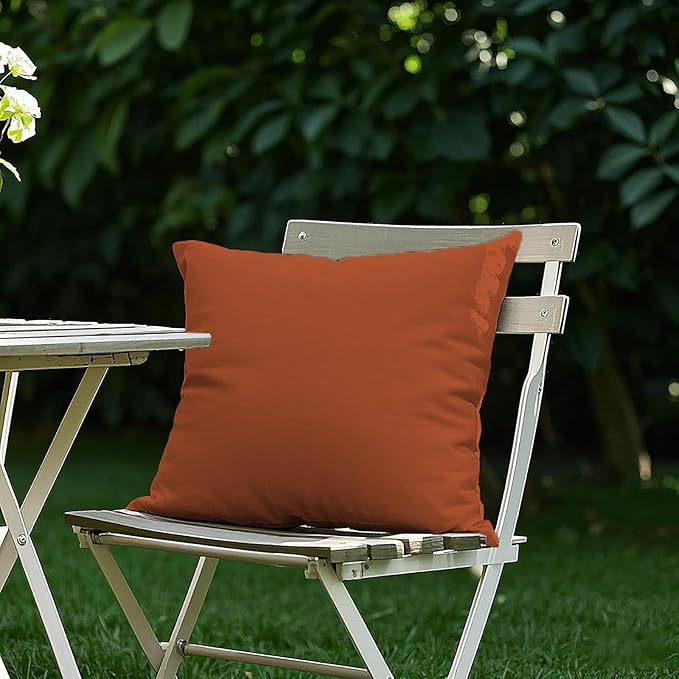 2 Pack Large 20x20 Inch Outdoor Throw Pillows, Durable Solid Color Waterproof Cushion for Patio Deck Poolside and Indoor Furniture, Red