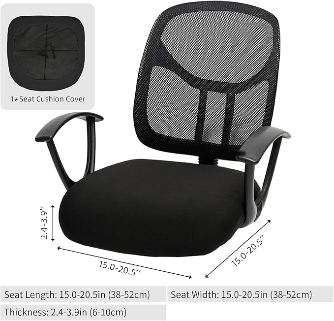 DIVA EN CAMINO DEC Stretchable Desk Office Chair Seat Cushion Covers - Universal Spandex Computer Chair Slipcover - Removable Washable Cushion Protectors Anti-Scratch for Dogs, Cats, Pets (Green)