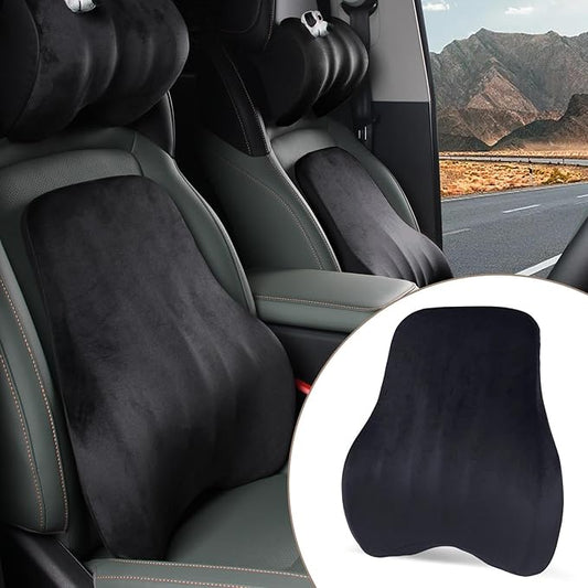 1Pcs Black Lumbar Support Pillow Multi-Functional Back Cushion For Car,Office Chair, Or Gaming Chair Use,100% Memory Foam Back Cushion For Lower Back Pain,Breathable Micro-Channel Design-Ergonomic.