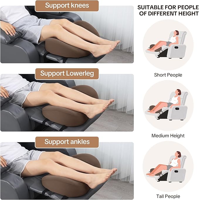 ROYALAY Recliner Foot Rest Cushion with Adjustable Strap, Memory Foam Recliner Leg Rest Pillow, Breathable Foot Pillow with Removable Cover, Recliners Accessories