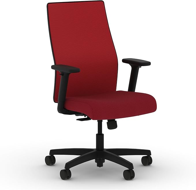 HON Ignition 2.0 Mid Back Task Chair, Spectrum Mesh, Standard Synchro-Tilt Control, Office Chair with Lumbar Support, Height and Width Adjustable Arms, Black Frame, Bullseye