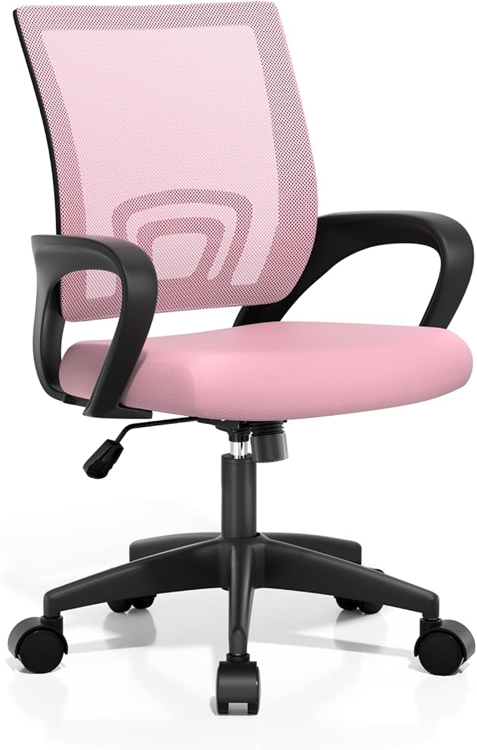 Athena Collection Office Chair - 330Lbs, Breathable Mesh Desk Chair Thickness Cushion with Lumbar Support & Armrest, Rolling Swivel Adjustable Tilt Lock for Home Office/Gaming, Bedroom Study