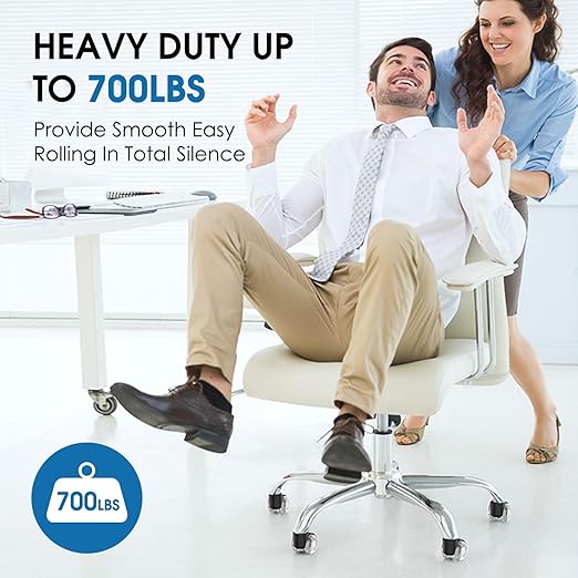MaxGear 2" Office Chair Wheels Heavy Duty Replacement, Mute Rubber Rotating Desk Chair Wheels, for All Floors Including Hardwood and Carpet, Universal Standard Stem Size, Fits 98%, Set of 5