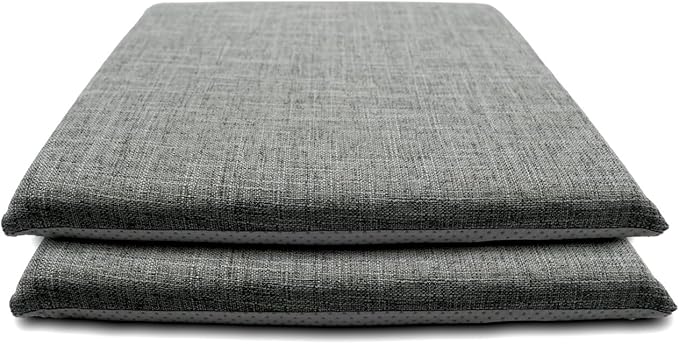 Lifup 2 Pack Chair Cushion Memory Foam Pads, Square Non-Slip Thick Dining Chair Cushions with Ties and Removable Cover for Home Office Restaurant Chair Pads Grey 2 15 x 14 Inch