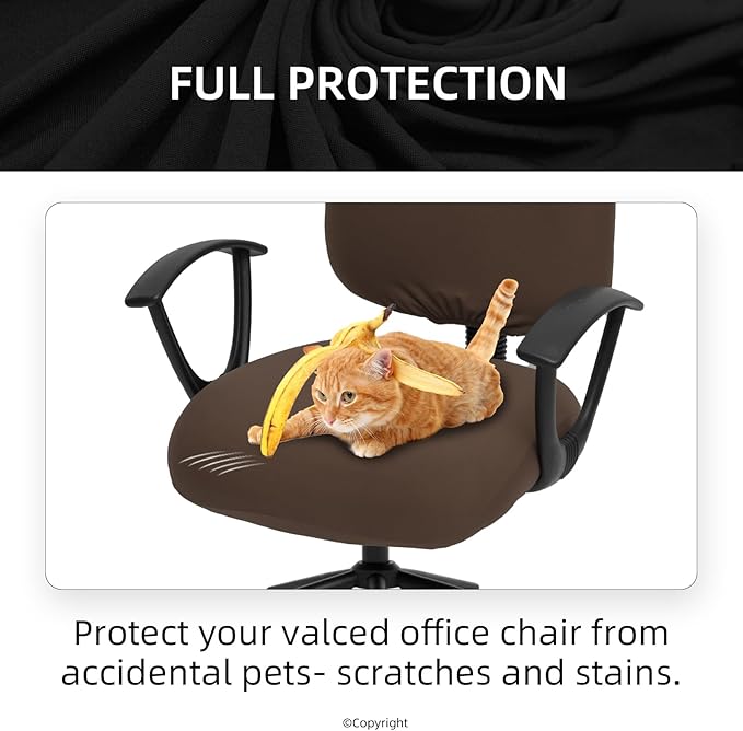 DIVA EN CAMINO DEC Stretchable Desk Office Chair Seat Covers - Universal Stretch Computer Chair Slipcover - 180GSM Washable Rotating Backrest Coverings & Cushion Protectors for Dogs, Cats, Pets