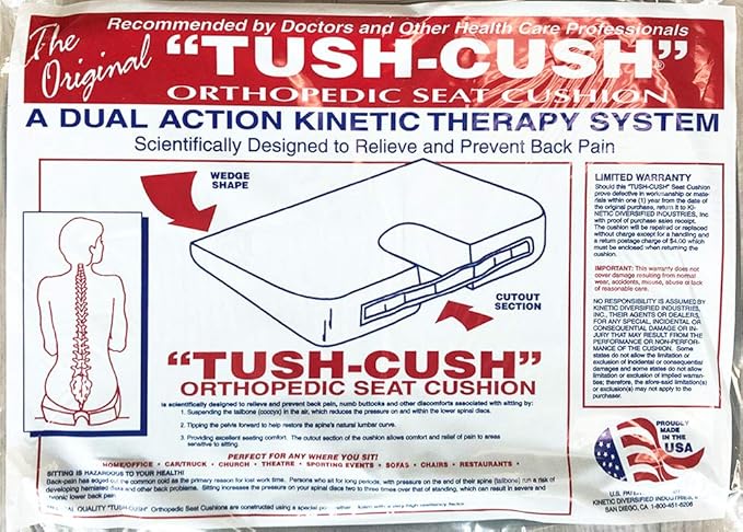 TUSH CUSH Home Office Orthopedic Large Computer Ergonomic Seat Cushion Original - Indigo Dark Blue Vinyl