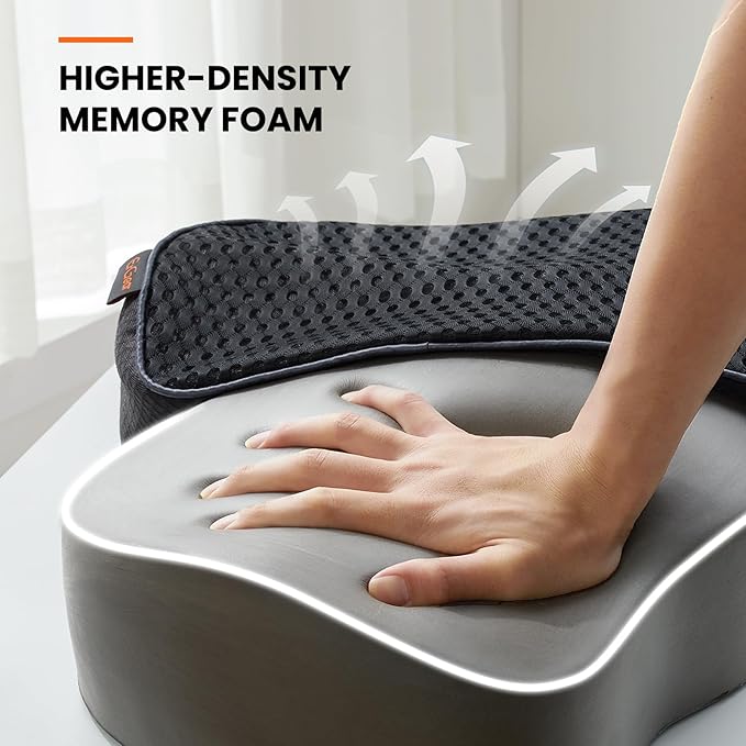 ErGear Foot Rest for Under Desk at Work - Adjustable Foot Rest with Breathable Washable Cover, Ergonomic Memory Foam FootRest for Home, Office Footrest of Latex-Like Slow-Bouncing Memory Sponge