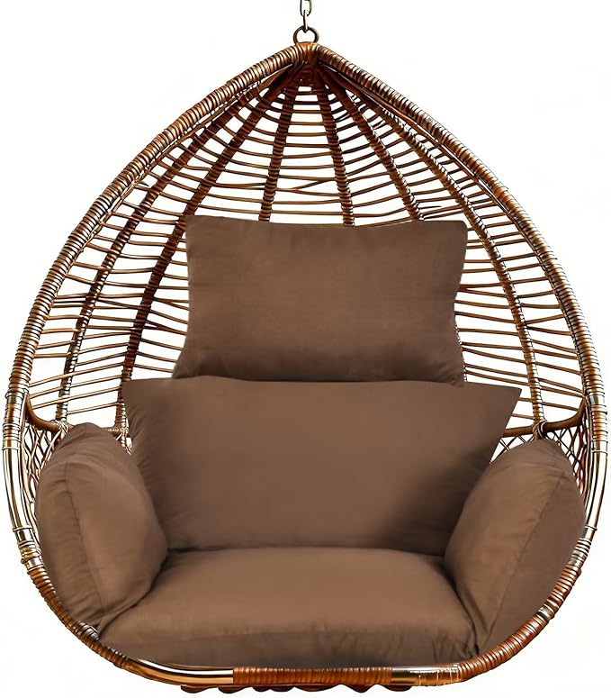 Patio Hanging Egg Chair Cushion Replacement Soft Swing Basket Chair Pads Large Swing Back Pillow for Living Room Porch Balcony Coffee