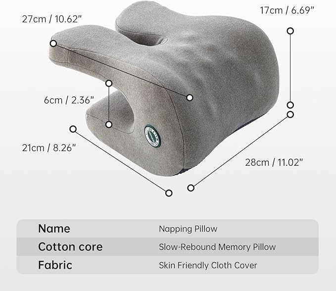 xiaomubiao Headrest Office Chair Neck Pillow Ergonomic Memory Foam Desk Pillow for Napping - Multifunctional Comfort for Adult Workstations,Neck Support Pillow Chair for Car, Office, Gaming