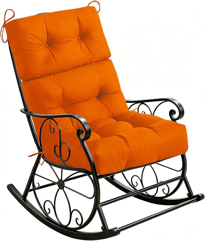 Adirondack Chair Cushion Waterproof Rocking Chair Cushion, Thick Soft Outdoor Seat Cushions, Replacement for Patio Porch 45x21 Inch Orange
