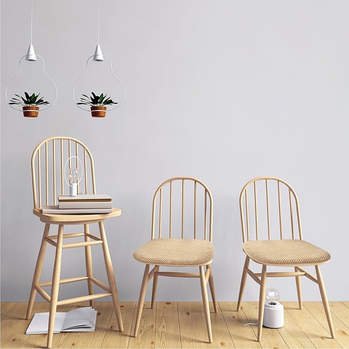 Khaki Foam Seat Cushions Kitchen Chairs Pads for Dining Chairs Non Slip Office Seat Cushions Washable U Shaped Soft Thick Large Metal Wooden Chair Cushions,17" x 15"