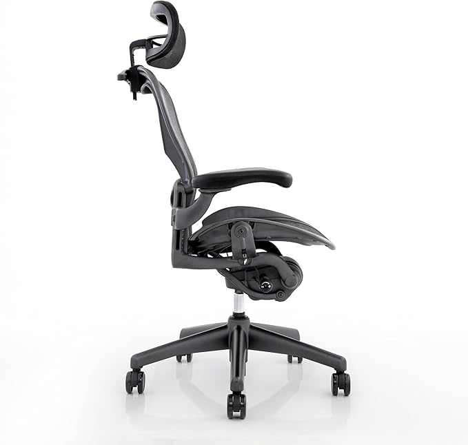 Certified Refurbished Aeron Chair Size B | Fully Adjustable Ergonomic Mesh Office Chair with Lumbar Support, Tilt Limiter, and Roller Index Arm Adjustments (HEADREST)
