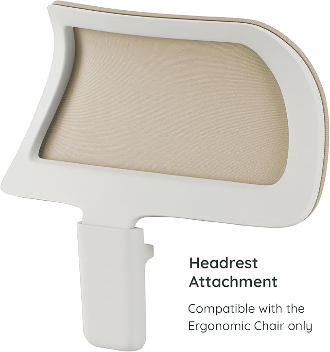 Branch Adjustable Headrest Attachment - Compatible Only Ergonomic Chair - Adjustable Height for Personalized Neck and Head Support - Sand