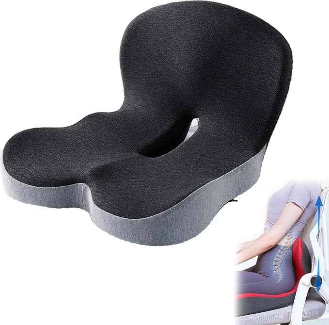 Orthopedic Cushion, Seat Cushion - Car Cushion with L Shaped Ergonomic Design, Memory Foam Seat Cushion for Office Chair, Car and Gaming Seat