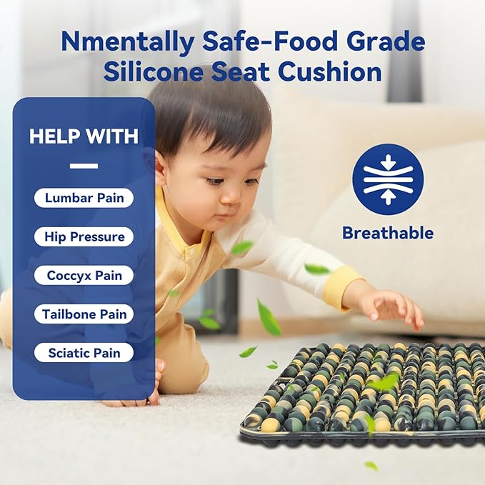 Seat Cushion for Long Sitting Hours on Office & Home Chair, with 3D Non-Slip for Office Chair Cushions, Car Seats, Airplane Seat, Wheelchair, Desk Chair,Cushion Lab, Long Trips (Green)