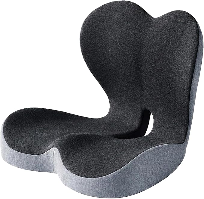 Ergonomic Memory Foam Seat Cushion, L-Shaped Back Support Pillow for Office Chair, Car Seat & Home, Pressure Relief Cushion for Driving & Long Sitting