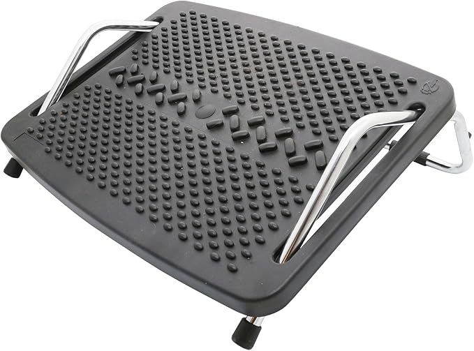 Under The Desk Ergonomic Tilt Adjustable Foot Rest Metal Support with Massage Textured SY-ACC65065