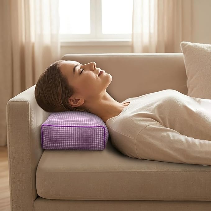 Organic Natural Buckwheat Pillow for Sleeping, Adjustable Buckwheat Hull Pillow with Organic Cotton for Cool Sleep (xiaoge Purple)