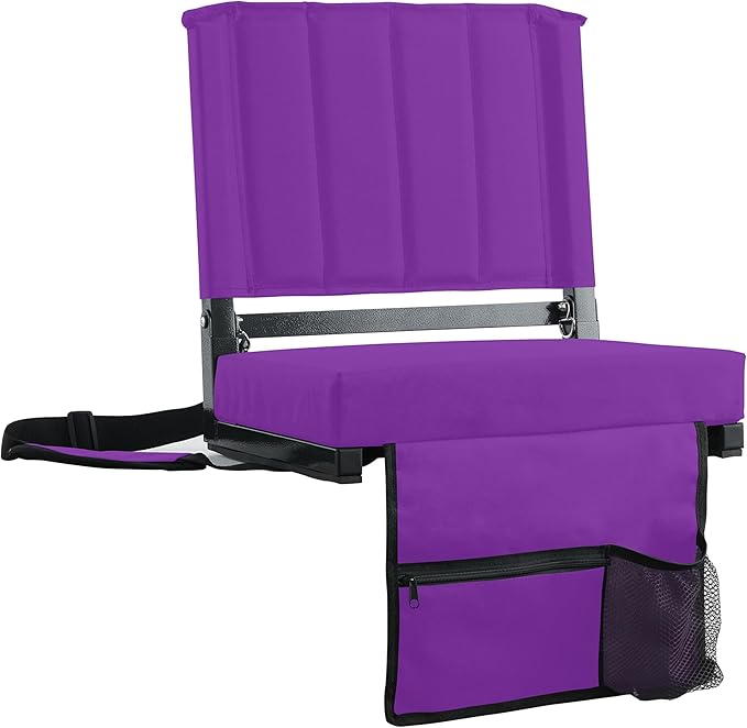 SPORT BEATS Stadium Seats with Back Support Bleacher Chairs with Back and Cushion Thick Padded Bleacher Seats Includes Shoulder Strap