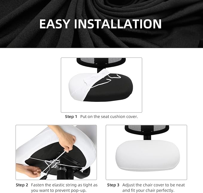 DIVA EN CAMINO DEC Stretchable Desk Office Chair Seat Cushion Covers - Universal Spandex Computer Chair Slipcover - Removable Washable Cushion Protectors Anti-Scratch for Dogs, Cats, Pets