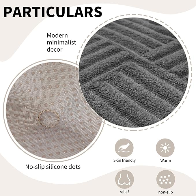 Office Stacking Chair Cushion with Ties, Corduroy High Density Foam Non-Slip Kitchen Seat Cushion, Square 17" x 17" Indoor Dining Chair Pads, Grey, 1 PCS