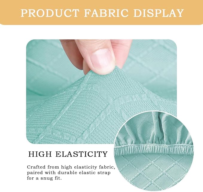 Ergonomic Office Chair Covers Set with Headrest Cover Stretch Desk Computer Chair and Headrest Slipcovers Washable Protector Slipcovers for Swivel Computer Chair 4 Pieces Elegant Blue