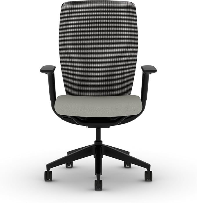 HON Flexion Mesh Office Chair, Height Adjustable Arms, Conference Room Chairs with Lumbar Support, Black Mesh, Black Frame, Fog