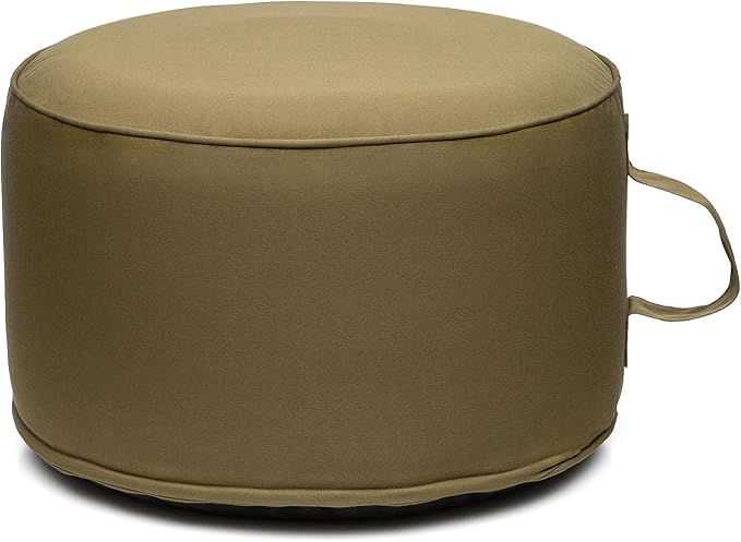 QILLOWAY Inflatable Outdoor Ottoman for Patio, Waterproof Round Pouf, Inflatable Foot Rest, Outdoor Footstool for Poolside, Garden，Camping,Sage