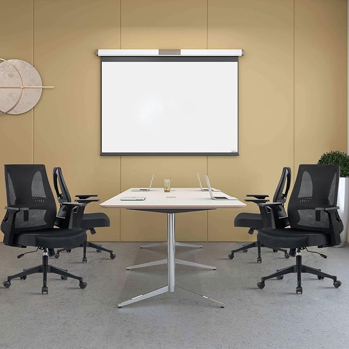 CLATINA 500lbs Big and Tall Office Chair Heavy Duty Mesh Ergonomic Computer Chairs with Adjustable Lumbar Support and Wide Comfy Seat for Home Office Conference Heavy People, Black, 6 Pack