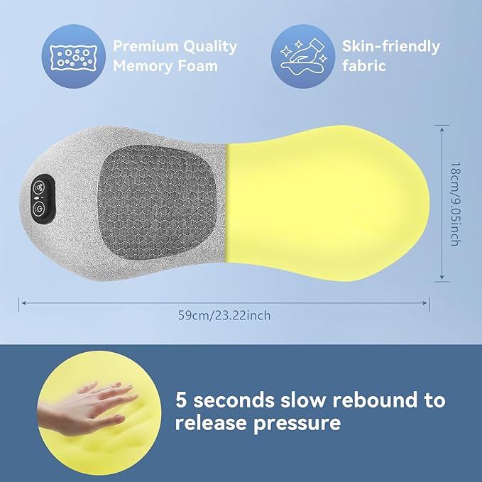 3 in 1 Lower Back Massager - Electric Lumbar with Heat, Vibration,Traction,Lumbar Support Pillow for Lower Back Pain Relief,Deep Tissue Relaxation, Grey FSA Eligible/HSA Eligible