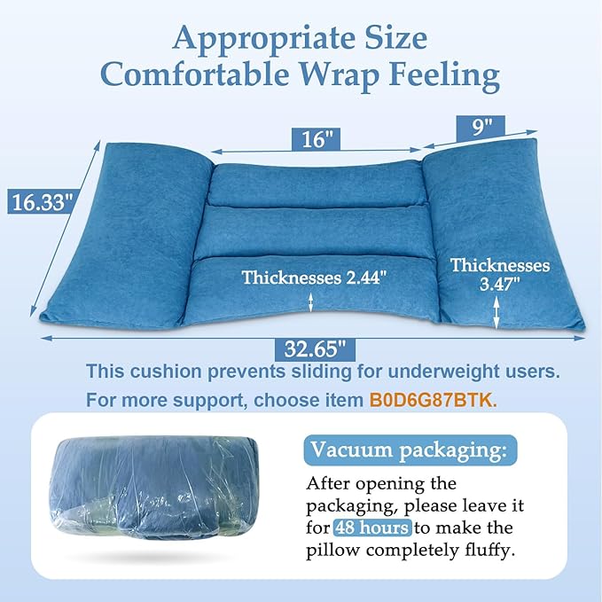 Lateral Support for Wheelchair Back Support Cushion for Pressure Relief Folding Pads Improving Better Posture Sitting Assist Wedge for Elderly Disabled Stroke Patients in Recliner Wheelchair