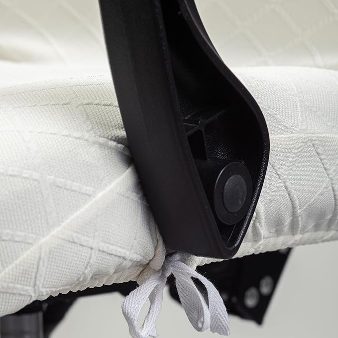 Melaluxe Office Chair Cover with Armrest Covers， Universal Stretch Desk Chair Cover, Computer Chair Slipcovers (Size: L) - Cream