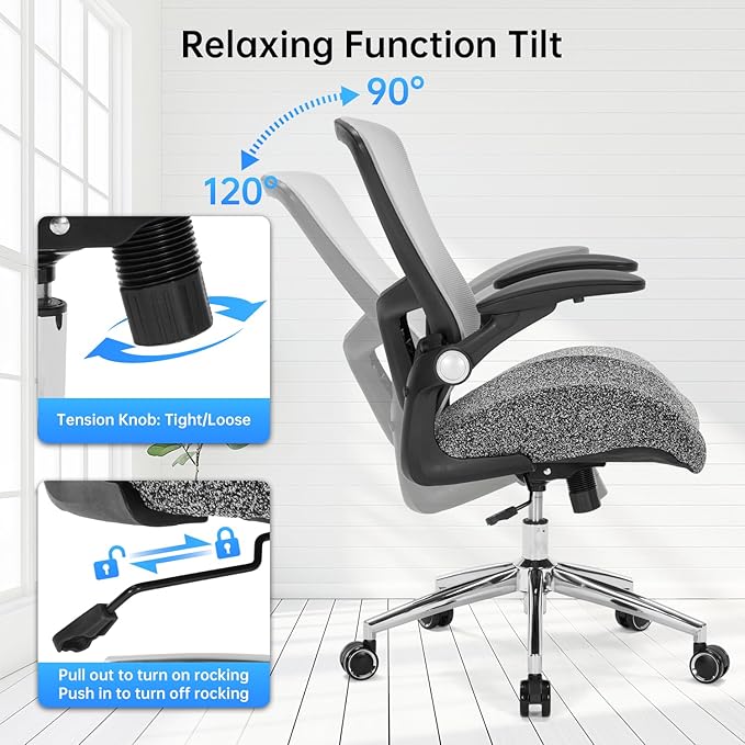 Heavy Duty Office Chair-400lbs, Ergonomic Desk Chair with Wide & Soft 3D Modeling Foam Cushion Home Office Desk Chair with Adjustable Seat Height, Executive Computer Task Chair for Heavy People