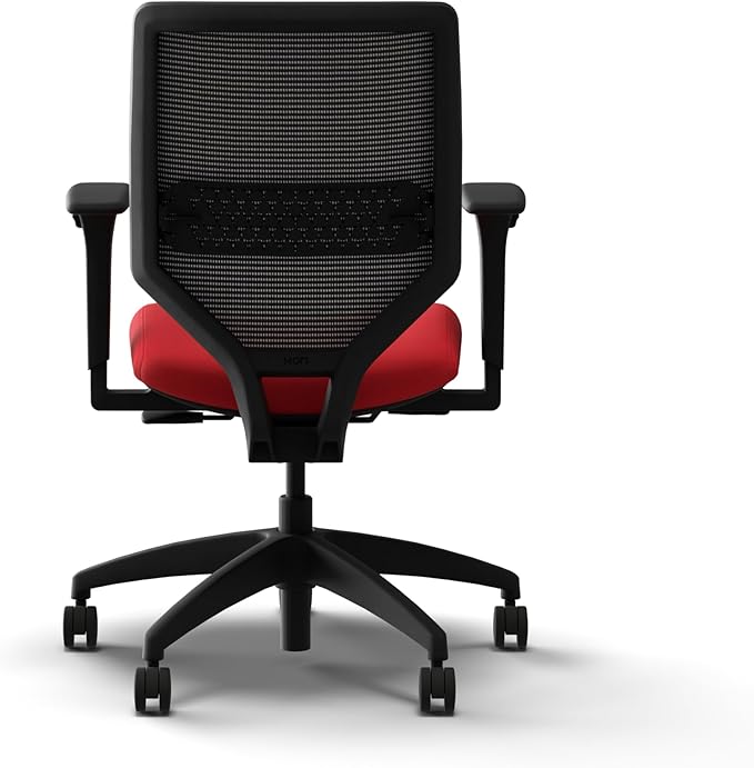 HON Solve Office Chair, Ergonomic Office Chair Mesh Back Support, Adjustable Lumbar Support, Height Adjustable Arms, Black Frame, Ruby