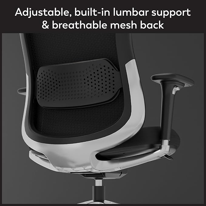 WorkPro® Uomo Ergonomic Mesh/Fabric Mid-Back Office Chair, Black/Chrome, BIFMA Compliant