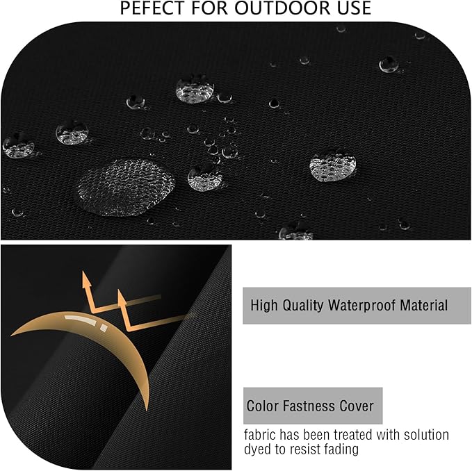 idee-home Outdoor Chair Cushions Set of 2, Waterproof Outdoor Seat Cushions for Patio Furniture, Outside Replacement Chair Pad with Ties for Lawn Deck Porch, 22 x 22 Black