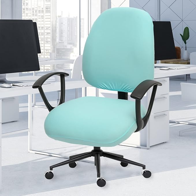 DIVA EN CAMINO DEC Stretchable Desk Office Chair Seat Covers - Universal Stretch Computer Chair Slipcover - 180GSM Washable Rotating Backrest Coverings & Cushion Protectors for Dogs, Cats, Pets
