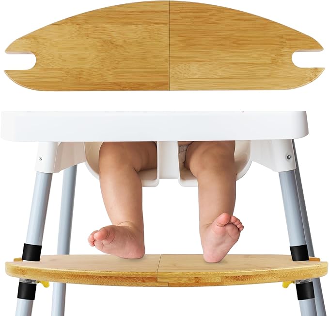 Baby Bamboo High Chair Accessories Compatible with Antilop IKEA Footrest, Adjustable Foot Rest