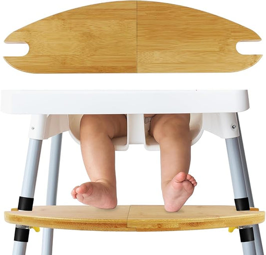 Baby Bamboo High Chair Accessories Compatible with Antilop IKEA Footrest, Adjustable Foot Rest