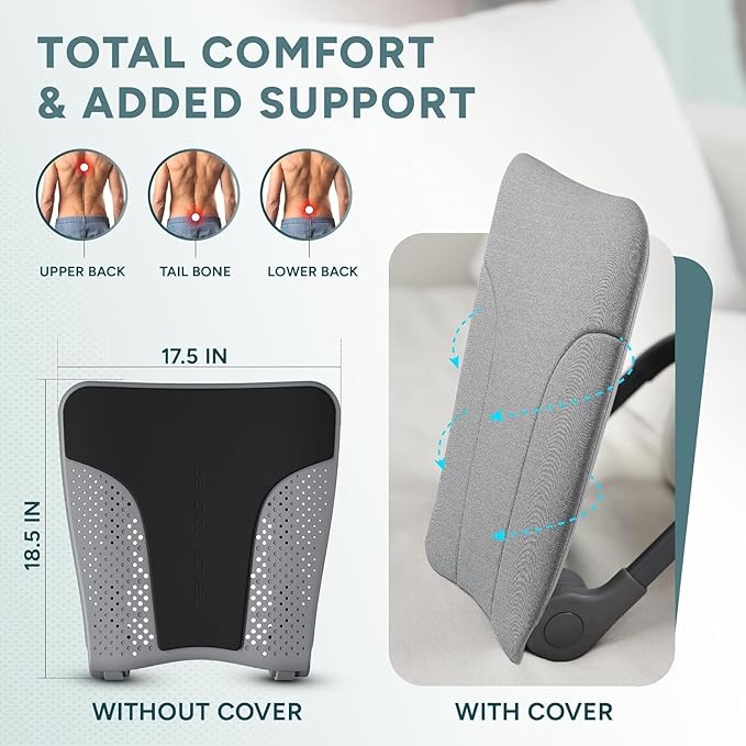 READY ROCKER Ultra| Adjustable Ergonomic Portable Rocker | Back Pain Relief & Relaxation | Back & Lumbar Support for Chair | Lightweight & Portable | 4.0 Model (Slate)