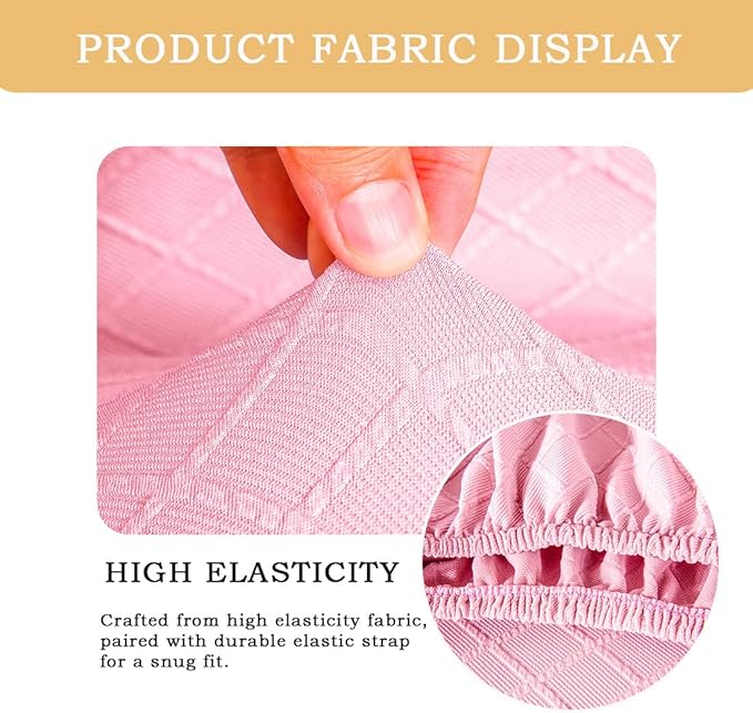 Ergonomic Office Chair Covers Set with Headrest Cover Stretch Desk Computer Chair and Headrest Slipcovers Washable Protector Slipcovers for Swivel Computer Chair 4 Pieces Pink