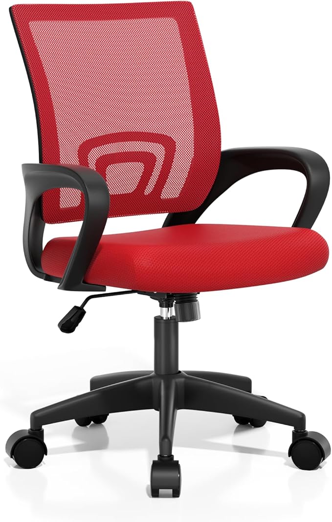 Athena Collection Office Chair - 330Lbs, Breathable Mesh Desk Chair Thickness Cushion with Lumbar Support & Armrest, Rolling Swivel Adjustable Tilt Lock for Home Office/Gaming, Bedroom Study
